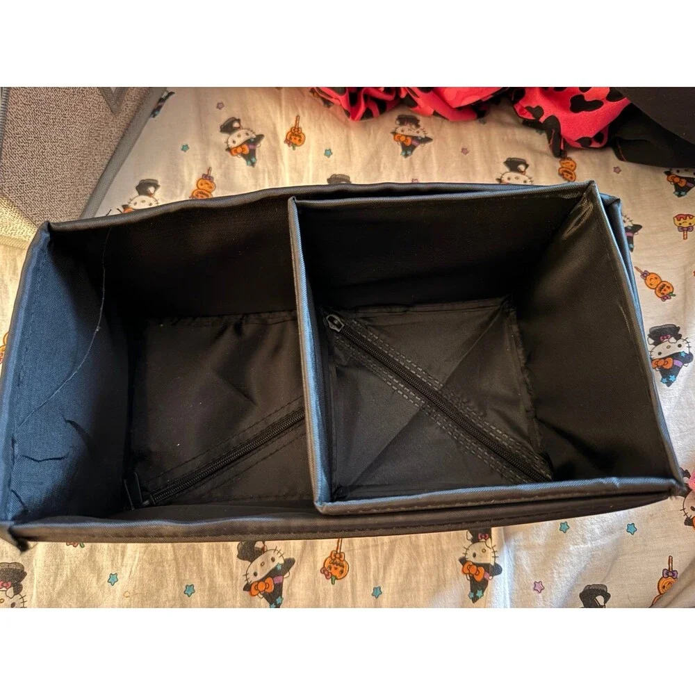 Black Collapsible Fabric Drawer Organizer Bin - Zipper Bottom